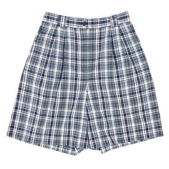 90s plaid pleated bermuda shorts 1990s vintage - Picture 1 of 3
